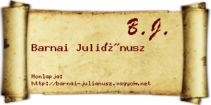 Barnai Juliánusz névjegykártya